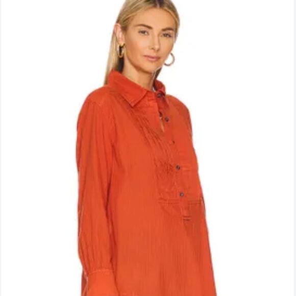 We The Free Tuxedo Shirt Tiger Red NWT - Picture 2 of 12